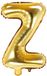 Partydeco Folie ballon Letter Z, 35cm, goud