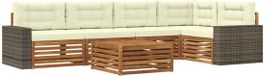 vidaXL - Canapé d'angle - 5 places - Naturel et crème - Polyester