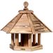 Vogelvoederhuis met voedersilo, vogelhuis om neer te zetten, 45 x 45 x 47 cm, grenen, gevlamd