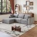 MODFU Banque modulaire - Rembourrage souple - Garnissage en mousse - Tissu - Gris