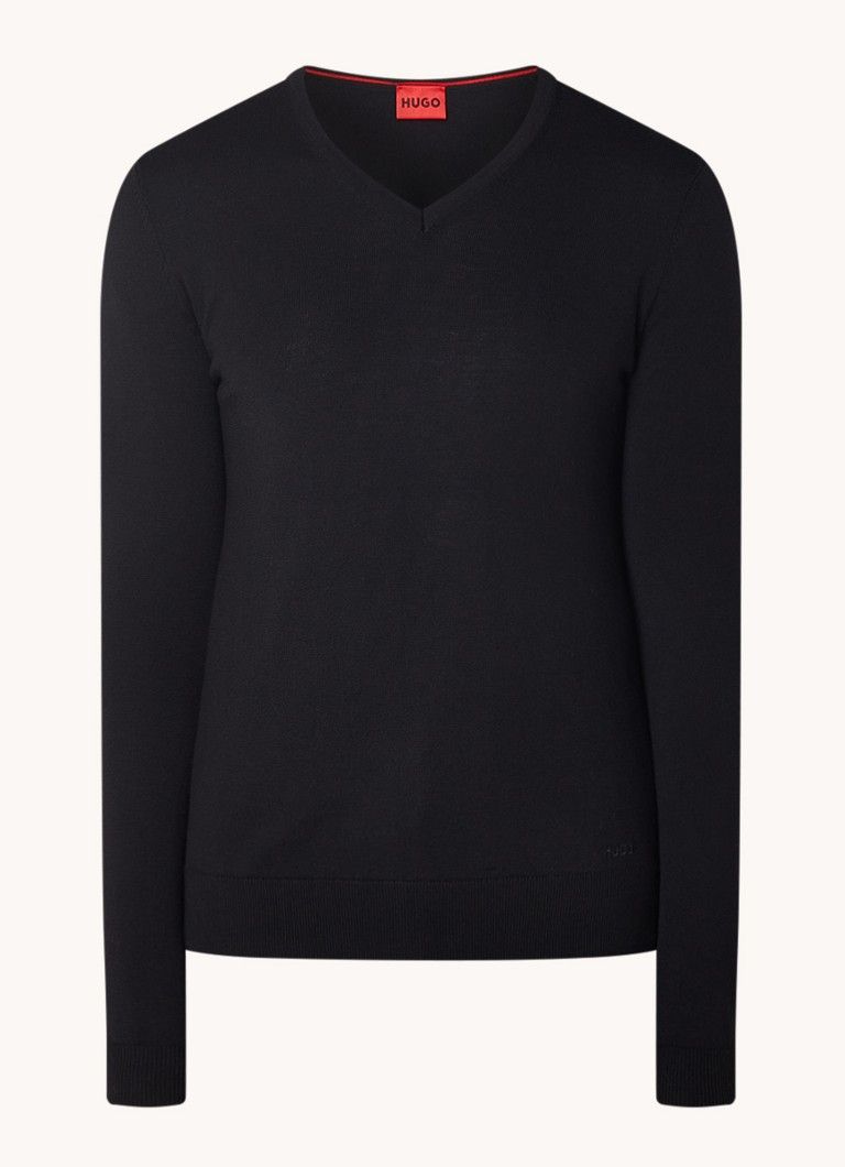 HUGO BOSS San Vredo Fine Knit Wool V-Neck Pullover