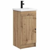 vidaXL Badkamermeubel met Wasbak Artisanaal eiken 42 x 40 x 84,5 cm