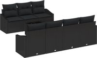 vidaXL Bankstel 8-delig Zwart Polyrattan