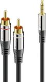 sonero S-AC600-001 audio kabel 1 m 2 x RCA 3.5mm Zwart