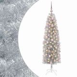 vidaXL Smalle Kunstkerstboom met Kerstbal 180 cm 300 LED's Warmwit