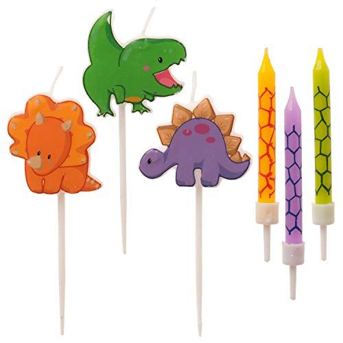 Dekora - 15 Verjaardagskaarsen Dinosaurussen voor Taart 3-6,5 cm
