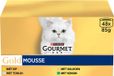 Gourmet Gold Mousse Kattenvoer - Zachte Mousse met Kip, Tonijn, Kalkoen en Konijn - 48x85gr