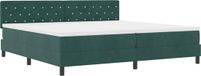 vidaXL Boxspringbed met kussen Donkergroen 200 x 200 cm Fluweel