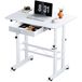 GTPLAYER Bureau réglable, bureau d'ordinateur, table d'ordinateur portable avec tiroirs, bureau à hauteur réglable 80 * 50 * (73-115) cm, bureau debout avec roulettes
