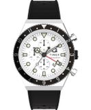 Timex Q GMT Chrono TW2V70100 Horloge - Rubber - Zwart - Ø 40 mm