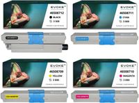 Evoke OKI C332 CMYK printer toner cartridges set van 4