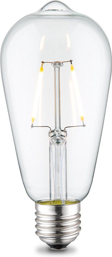 Home Sweet Home Edison Vintage E27 LED filament lichtbron Drop - Helder - ST64 Deco - Retro LED lamp - 2W 160lm 3000K - warm wit