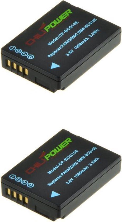 Chili Power ChiliPower DMW-BCG10 Accu voor Panasonic - 1000mAh - 2-Pack