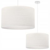 Boho Lampe suspendue en jute blanc - Grand abat-jour, élégant et naturel