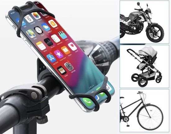 Opline Universele Telefoonhouder Fiets - 4-6.5 inch - Zwart