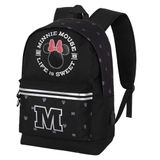 Minnie Mouse Symbol-HS Silver rugzak, zwart, 18 x 30 x 41 cm, inhoud 22 l