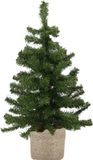 Decoris Edelman Bv Kunst kerstboom/kunstboom groen 60 cm met naturel jute pot