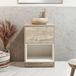 Hudson Reed Hoxton meuble vasque 60cm étagère ouverte chêne clair avec éclairage LED et vasque à poser ronde en beige (sable)