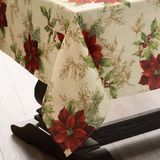 Elrene Home Fashions Feestelijke kerstster vakantie stoffen tafelkleed, multi, rechthoekig tafelkleed 152 x 259 cm