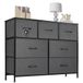 Sweetcrispy Commode met stoffen laden, sideboard met 7 stoffen laden, ladekast, organisatiemeubel voor keuken, kantoor, hal, tv-kast met laden, middengrijs