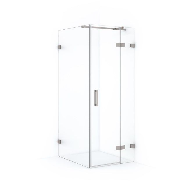 Maxaro Douchecabine Diamond 90x80cm 8mm Helder Veiligheidsglas Geborsteld RVS met Draaideur