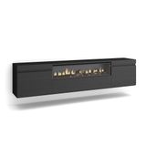 Skraut Home TV-meubel | televisie | woonkamermeubel opslag | 200 x 45 x 35 cm | voor tv's tot 80 inch | elektrische open haard | hangend | moderne stijl | zwart