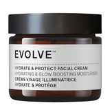 Evolve Organic Beauty Hydrate & Protect Gezichtscrème met Squalaan, Wilde Vlinder Gember, Roze Indigo | Gecertificeerde Natuurlijke Veganistische Wreedheidvrij (2 fl oz | 60 ml) - Voor alle