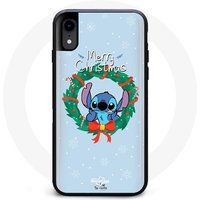 Maniacase Etui voor iPhone XS Max Stitch sneeuw merry christmas blauw