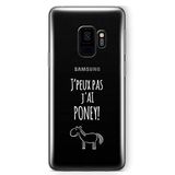 Zokko Beschermhoes voor Galaxy S9, J'peux Pas J'Ai Pony, zacht, transparant, witte inkt.