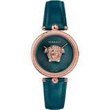 Versace Palazzo Empire VECQ00318 Dameshorloge Blauw/Goudkleurig Leer