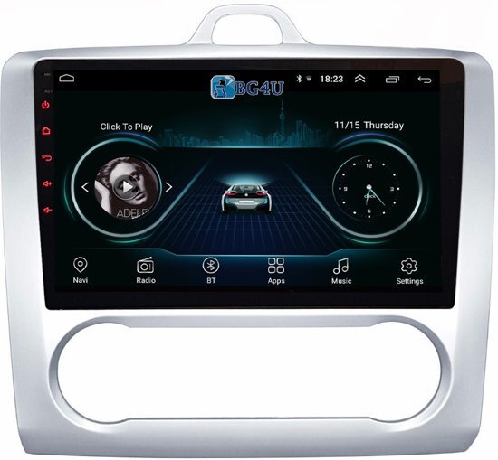 BG4U Navigatie radio Ford Focus, Android 8.1 OS, 9 inch scherm, GPS, Wifi, Mirror link, DAB+, Bluetooth, Canbus, Auto climate Merk