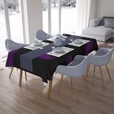 Bonamaison Tafelkleed, Anti-Mold, Sneldrogend, Waterdicht, 100% Polyester Tafellaken, Paars, zwart, 140 x 200 Cm