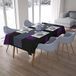 Bonamaison Tafelkleed, Anti-Mold, Sneldrogend, Waterdicht, 100% Polyester Tafellaken, Paars, zwart, 140 x 200 Cm