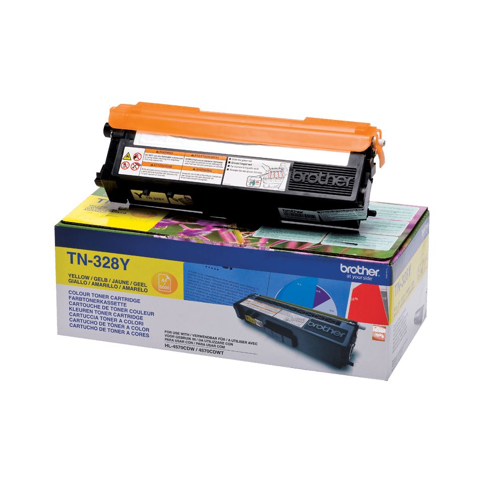 Brother TN-328Y Yellow Toner Cartridge - Original - 6000 Pages
