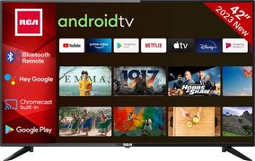 rca RS42F2 Android TV (42 inch FHD 1920x1080P Smart TV met Google Assistant),BT-afstandsbediening met microfoon, ingebouwde Chromecast, HDMI, USB, WiFi, Bluetooth, Triple Tuner (DVB-C / -T2 / -S2)