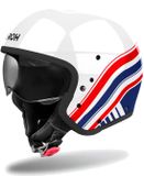 Airoh J 110 Eon Glossy Wit Rood Blauw Jethelm - Maat M