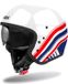 Airoh J 110 Eon Glossy Wit Rood Blauw Jethelm - Maat M