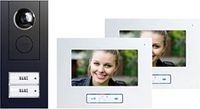 m-e modern-electronics m-e VD-ALU-6720-A Video-deurtelefoonset ALU 7" voor 2-gezinswoning