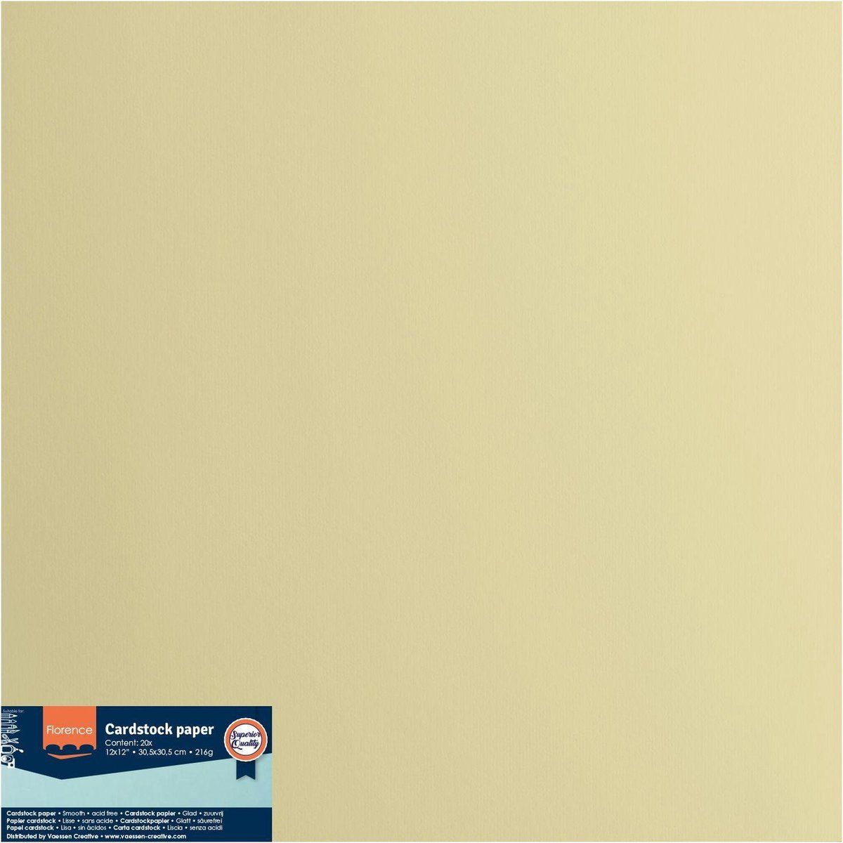 Florence Cardstock - Pudding - 305x305mm - Gladde textuur - 216g