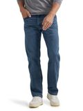 Wrangler Comfortabele jeans met flexibele taille voor heren, rechte pasvorm, oceaanblauw, 36 W/32 L