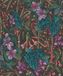 Rasch Behang 538236 - bloemenvliesbehang met bladeren en planten in turquoise, paars en zwart uit de collectie Curiosity - 10,05 m x 0,53 m (L x B)