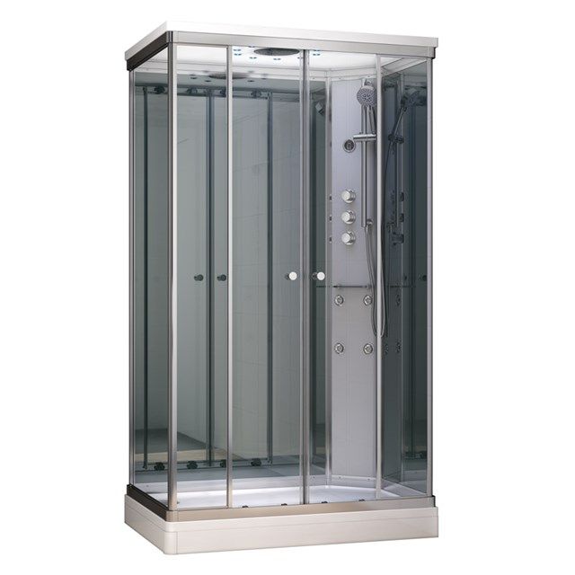 Maxaro Complete Douchecabine 140x90cm Spiegelglas Modera Watermassage LED Verlichting
