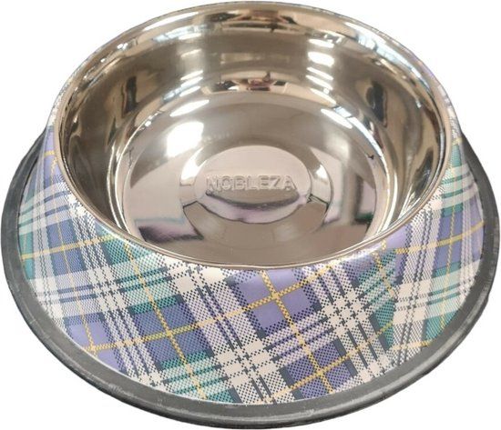 Nobleza RVS Voerbak - L - Paars/Groen