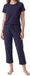 Schiesser Dames pyjama Mix & Relax blauw / crème