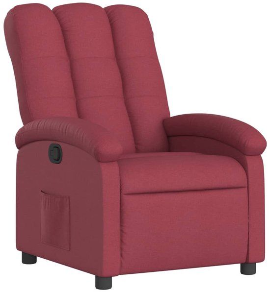 vidaXL Fauteuil verstelbaar stof wijnrood