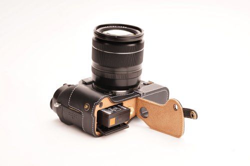 TP Handgemaakte Echt Lederen Half Camera Case Tas Cover Voor FUJIFILM X-T1 XT1 Zwart