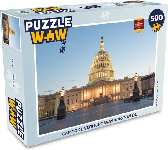 MuchoWow Puzzel Capitool verlicht Washington DC - Legpuzzel - Puzzel 500 stukjes