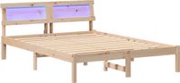 vidaXL Bedframe met hoofdeinde Bruin 120 x 190 cm Massief grenenhout