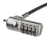 Laptopveiligheidskabel met draaibaar scharnier - diefstalbeveiliging met 4-cijferige code (LTLOCK4D)