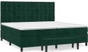 vidaXL Boxspringbed met matras, fluweel, donkergroen, 200x200 cm